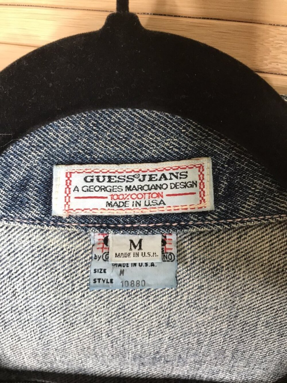 Vintage 80s Patchwork Denim Guess Jeans Jacket Size Medium M - Picture 8 of 8